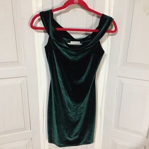 Urban Outfitters Green Velvet Mini Dress